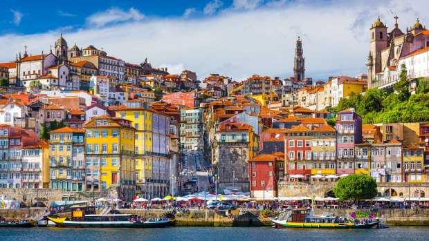 Porto's old town skyline from across the Douro River.