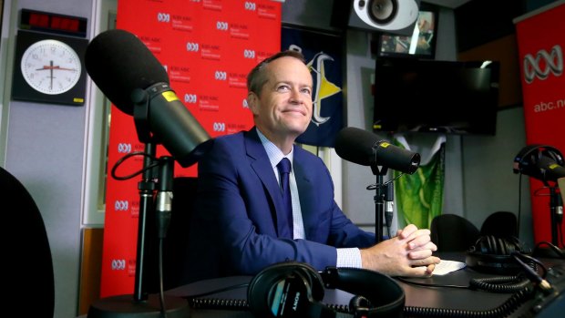 Opposition Leader Bill Shorten during a radio interview with the ABC in Townsville on Tuesday.