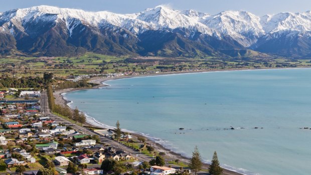 The coastal town of Kaikoura, the leading locale in New Zealand.