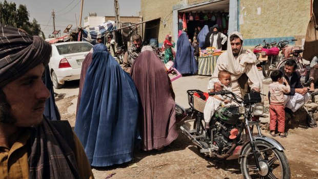 The women's market in Lashkar Gah, Helmand Province, Afghanistan.