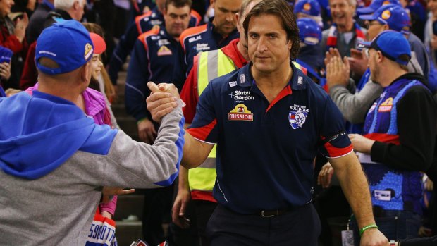 Though grieving, Bulldogs coach Luke Beveridge was for the most part composed during his press conference.