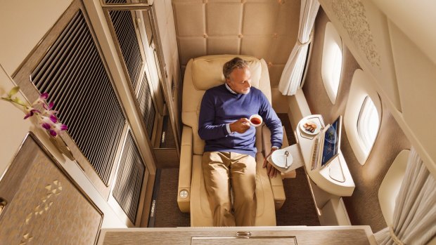 No need for kids in here: Emirates' new 777 first class suites.