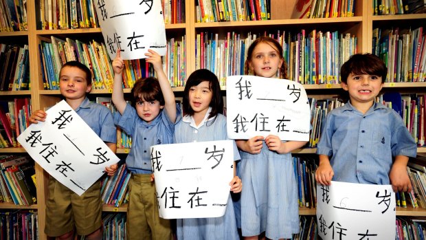 Canberra Grammar Northside Junior School students learning Mandarin.