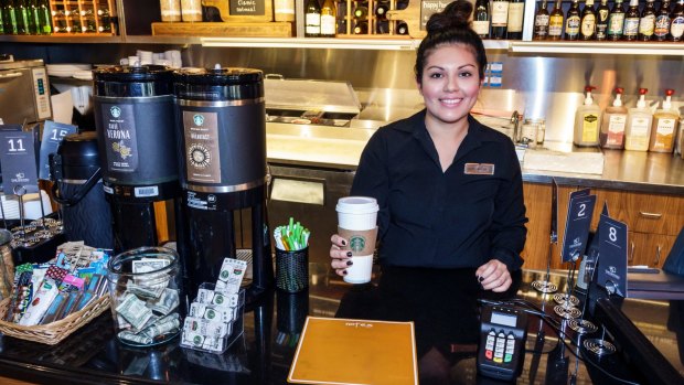 One super-milky latte served in a giant cup, coming right up.