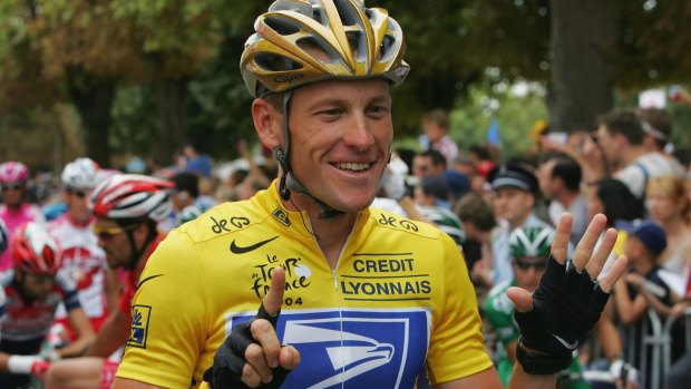 Glory days ... Lance Armstrong rides into Paris in 2004. The disgraced American rider has been stripped of his titles for cheating with steroids.