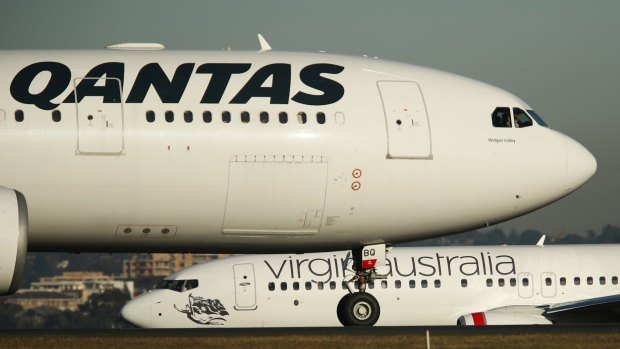 Qantas and Virgin's planes are all white.