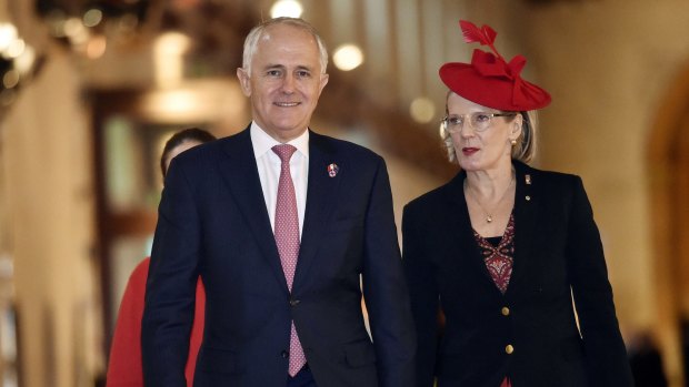 Prime Minister Malcolm Turnbull and his wife Lucy Turnbull arrive for the Commonwealth Heads of Government Meeting in Malta before flying on to the Paris climate summit.