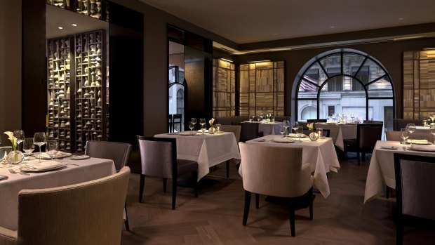 Fine dining at the Peninsula New York's Clement restaurant.