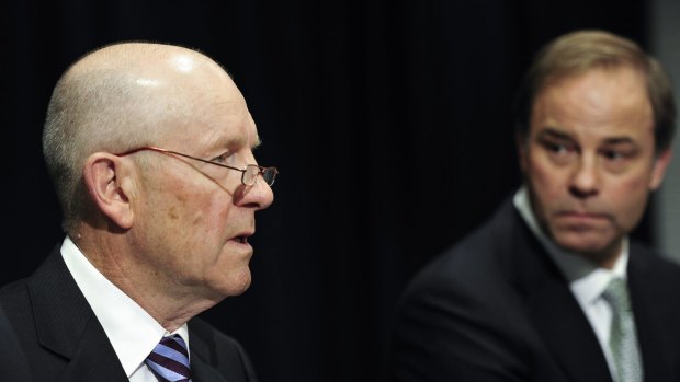 Santos CEO David Knox (right) and new chairman Peter Coates  are under pressure.