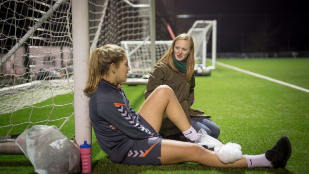 Listening is as much about motivation, disposition, place and time as it is about skill. Kathryn Sales, right, the chaplain of Charlton Athletic Women Football Club, speaks to player Chloe Burton-Wilde during a training session in London.