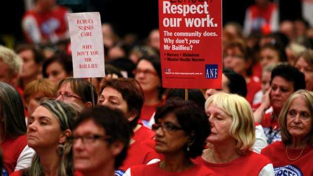 Thousands of Victorian nurses walked off the job in 2012 in a long-running feud with the former government.