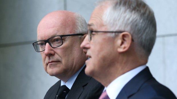 Attorney-General George Brandis and Prime Minister Malcolm Turnbull.