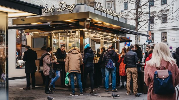 The Zum Goldenen Wursten ("The Golden Sausages") stand in Vienna, Austria. 