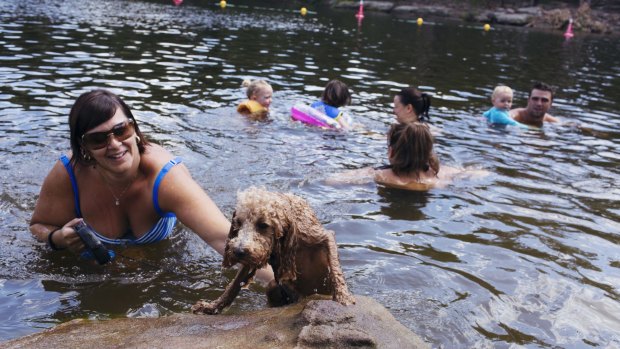 Silvana Baute with her pooch Ollie enjoy the water. 
