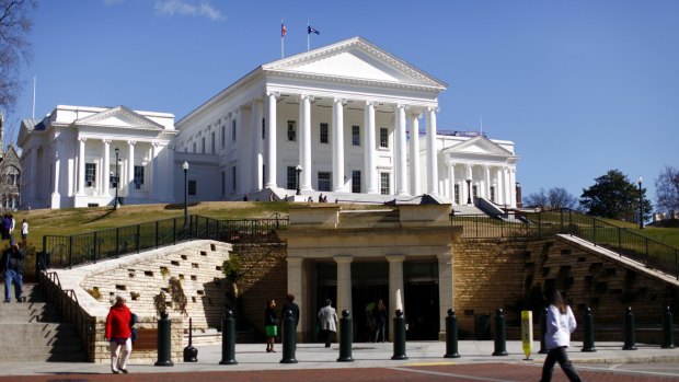 The Virginia state Capitol in Richmond.  There are no restrictions on what gifts family members of Virginia office-holders can accept.  