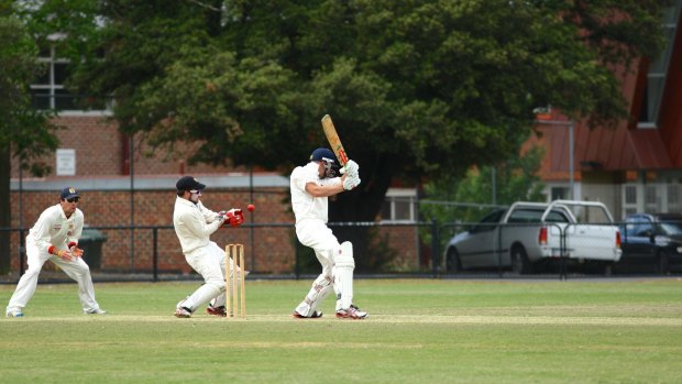  Strife: Malvern, batting against Brighton, are two of 28 Sub-District clubs whose standards could be lowered by restructuring. 