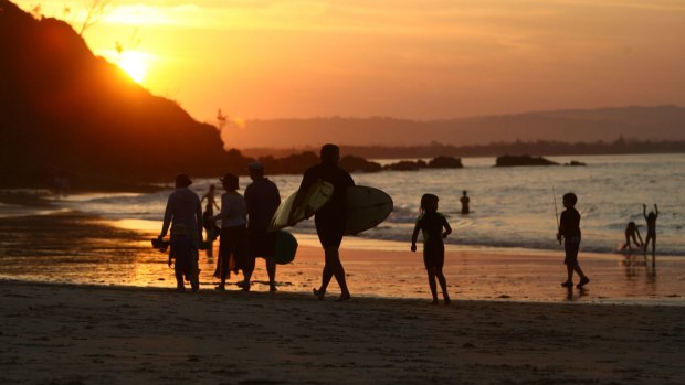 Sunset at Wategos Beach, Byron Bay. 