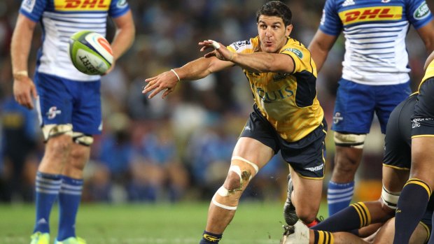 Injured: Brumbies scrumhalf Tomas Cubelli hurt his leg in the Super Rugby match against the Stormers.
