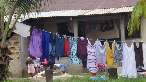 The house where the 17-year-old lived before he died of Ebola.  Authorities say that contact tracing has intensified in the Liberian district where the teenager died, as a third person has been found to have the deadly virus. 
