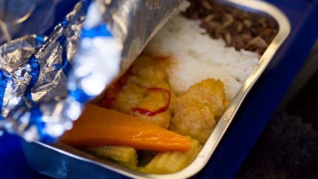 Cooped-up: You're flying to get somewhere, which is why some airlines serve meals almost grudgingly.