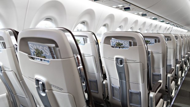 The CSeries, introduced to the public last year, promises "unparalleled comfort" in a single-aisle cabin, offering wider seats, bigger overhead compartments and larger windows.