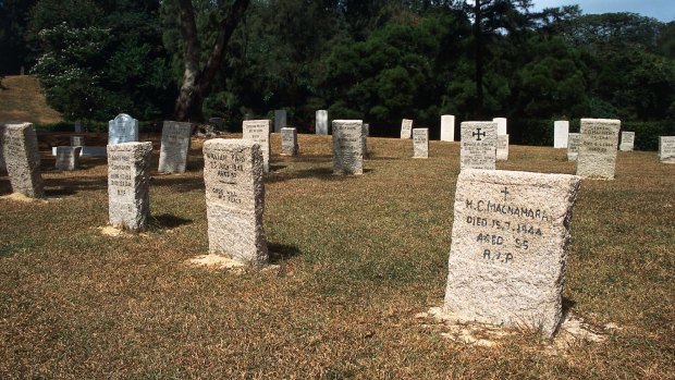 Headstones in the Stanley Military Cemetery.