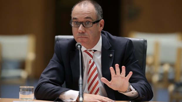 NAB chief executive Andrew Thorburn at the parliamentary bank inquiry last week.