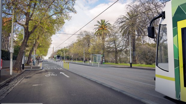 New trams stops on Toorak Road will be built as part of the Metro rail project.