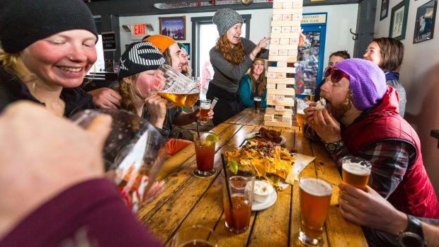 There's a very casual apres ski atmosphere throughout Red Mountain Resort.