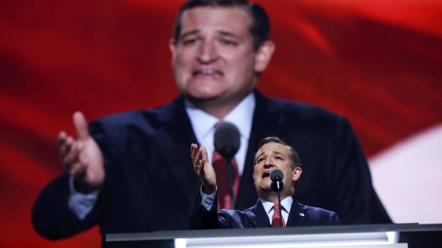 Senator Ted Cruz addresses the delegates at the Republican National Convention in Cleveland on Wednesday.