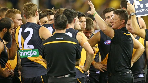 Damien Hardwick attempts to get his team back on track against Adelaide on Saturday.
