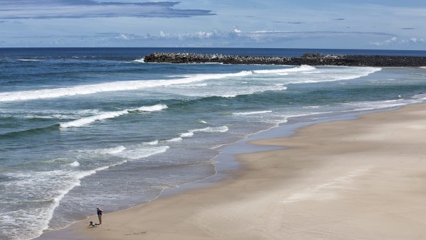 Lighthouse Beach in Ballina, which was closed in early November after a shark attacked a surfer. 