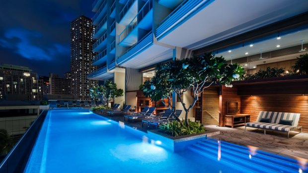 The pool at Waikiki Ritz-Carlton Residences.