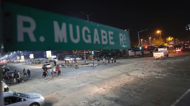 Robert Mugabe Road in Harare on Tuesday. The Associated Press saw three armoured personnel carriers with several soldiers in a convoy on a road heading towards an army barracks just outside the capital.