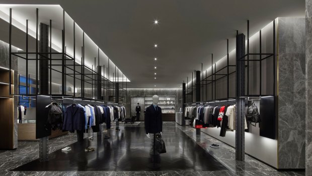 Masons' new store, by Cox Architecture, has a predominantly grey palette finished with luxury touches.