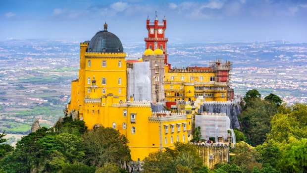 Pena National Palace in Sintra, Portugal is a UNESCO World Heritage Site.