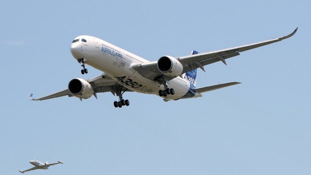 The Airbus A350 during a test flight last year.