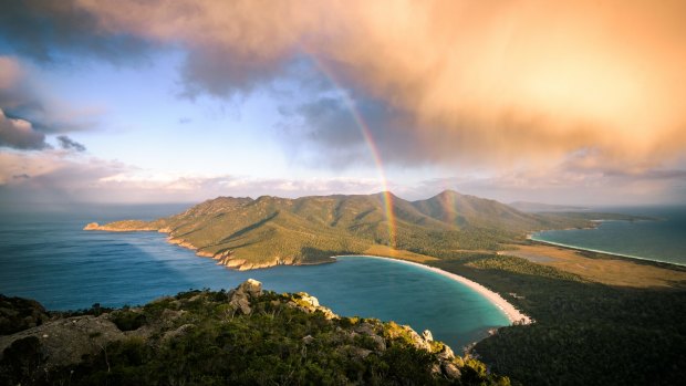 A rainbow over Tasmania.