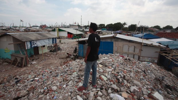 Some residents of Kampung Akuarium, in North Jakarta, refused to leave when evicted in April. 
