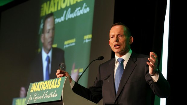 Prime Minister Tony Abbott addresses the Nationals Federal Conference.