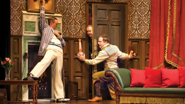A  scene showing why <i>The Play That Goes Wrong</i> was so named. 
