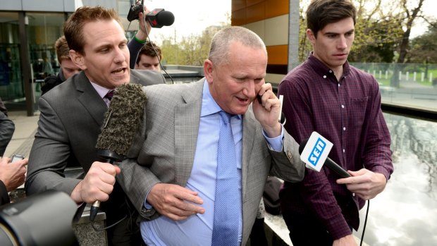 Stephen Dank leaving the Federal Court in 2014.