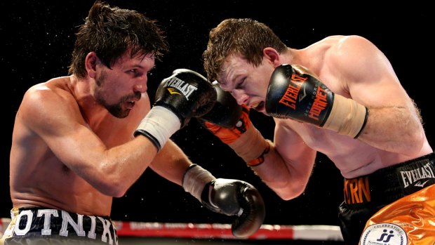 Jeff Horn (right) faces  three-time world champion Randall Bailey on Wednesday.