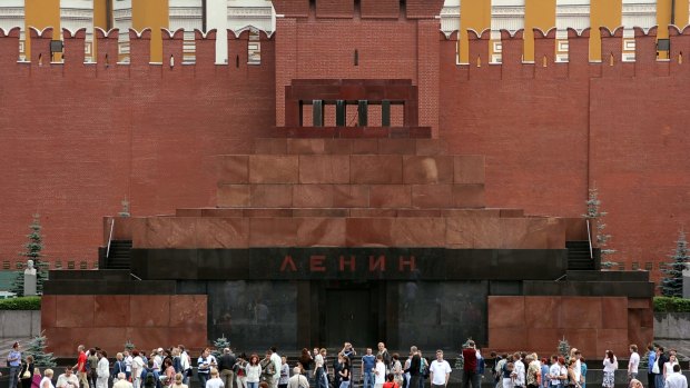 The Lenin mausoleum still attracts many who pay their respect to the Russian revolutionary leader. 