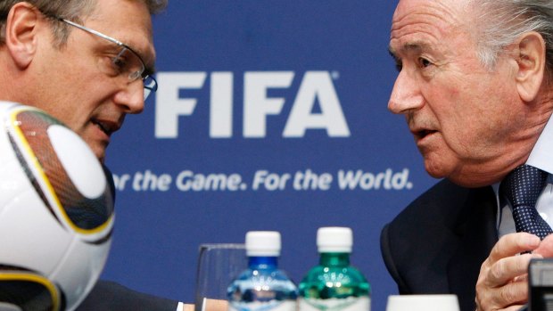 Former FIFA president Sepp Blatter (right).