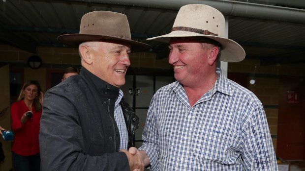 Prime Minister Malcolm Turnbull and Deputy Prime Minister Barnaby Joyce on the campaign trail in New England.