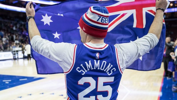Fan favourite: A Ben Simmons fan with the Australian flag.