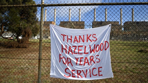 A sign outside the Hazelwood plant.  