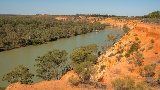 A clifftop view of the River Murray near Renmark.