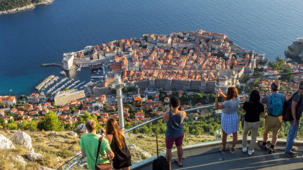 View of Old Town of Dubrovnik in Croatia from above. 